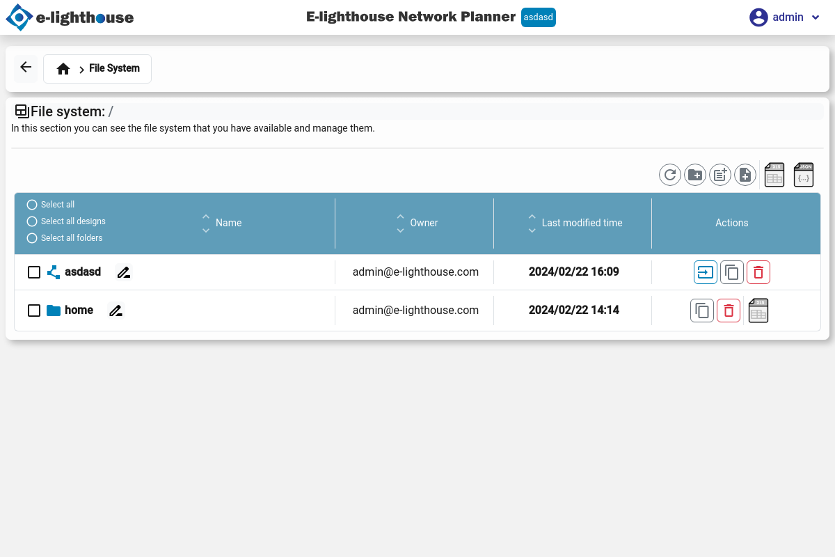 File System from Control Window view