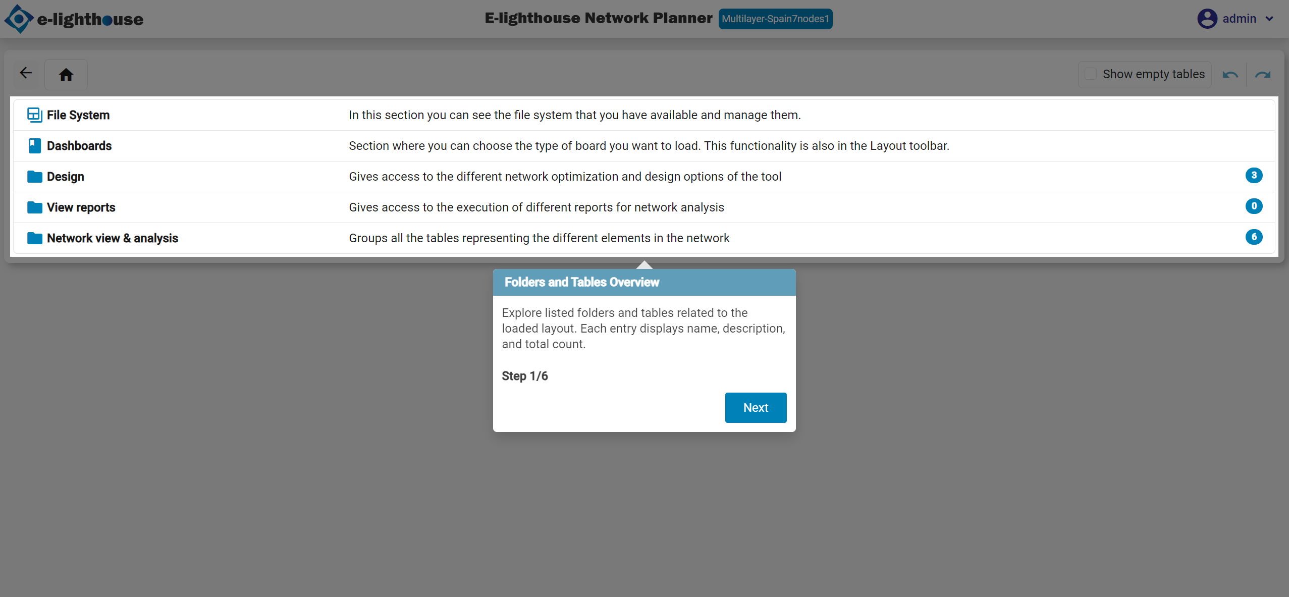 Step 1 of 6 in the Control Window tour